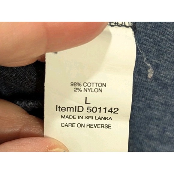 L.L. Bean Shirt DoubleKnit Crewneck Slightly Fitted Long-Sleeve Men Size L‎ Blue - Picture 5 of 6